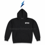 Custom Hoodie plain black back with center hood stitching by NSW and NEW SPORTS WEAR