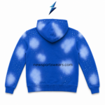 NSW New Sports Wear royal-blue zip hoodie back view with white fade and speckle design