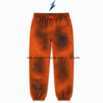 New Sports Wear Acid Wash Joggers rear view with burnt-orange wash, twin welt pockets and reinforced center stitching