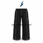 New Sports Wear baggy sweatpants back view with grey vertical seams and curved panels