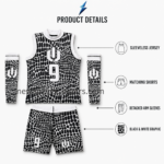 Custom Basketball Teamwear NSW and New Sports Wear detachable basketball arm sleeves with black-and-white graphic pattern and emblems