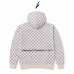 NSW Custom Hoodies in Bulk close-up showing the patterned hood, pale inner lining, reinforced edge and white drawstrings.