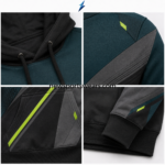 NSW Custom Racing Hoodies front view in black with white and yellow Race Wiring