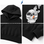 NEW SPORTS WEAR DTF Hoodies close-up with black kangaroo pocket, reinforced stitching and ribbed hem