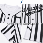 NEW SPORTS WEAR Graphic Baseball Jersey with distressed lettering and banner print
