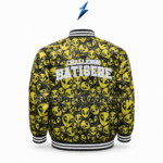 New Sports Wear Graphic Bomber Jacket with yellow alien pattern and Challenge Batterie back lettering