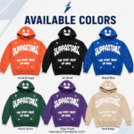 NEW SPORTS WEAR Graphic Hoodies for Men with raised white chest appliqué and stars