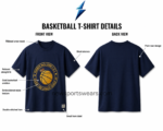 NEW SPORTS WEAR graphic t shirt featuring a navy ribbed crew neckline