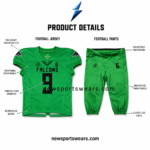 Custom American Football Uniforms NEW SPORTS WEAR green American football jersey with black Falcons graphics, number 9 and mesh panels