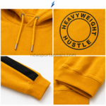 NEW SPORTS WEAR yellow hoodie with a stitched black contrast stripe along the sleeve