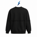 Men’s Crewneck Sweatshirt plain black back view with ribbed cuffs and NSW branding