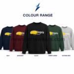 Men’s Crewneck Sweatshirt black colourway with centered yellow-and-white graphic