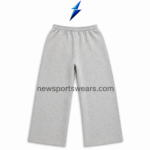 NEW SPORTS WEAR Men’s Graphic Sweatpants rear view with plain grey panels, gathered waistband and straight open hems