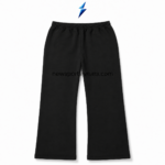 NEW SPORTS WEAR Men’s Wide Leg Sweatpants back view with plain black panels, elastic waistband and open hems