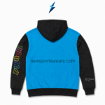NEW SPORTS WEAR OEM hoodie manufacturer turquoise and black hoodie back view