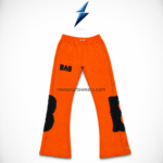 NEW SPORTS WEAR women’s hoodie and pants set with orange hood and silver half zipper
