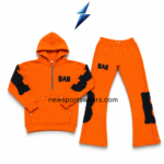 NEW SPORTS WEAR women’s hoodie and pants set with stitched kangaroo pocket and silver studs