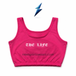 NEW SPORTS WEAR Women’s Tennis Outfit pink scoop-neck crop top