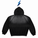 NEW SPORTS WEAR Zip Up Hoodie with a clean black and charcoal panelled back