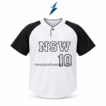 NSW Baseball uniform manufacturer rear jersey with black sleeves, curved hem and outlined