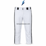 NSW Baseball uniform manufacturer white pants with reinforced waistband, black belt accents and side piping