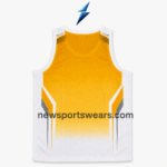 NSW basketball uniform set specification image showing mesh fabric, stitching, athletic cut, drawstring waist and sublimated graphics