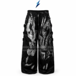 NSW Cargo Pants for Men in black with grey graphic panels, wide legs and utility pockets