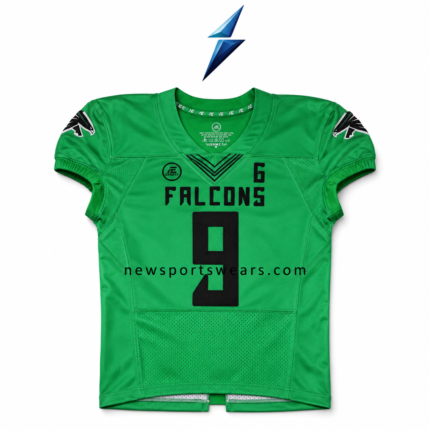 NSW Custom American Football Uniforms in bright green with a numbered jersey and matching reinforced pants
