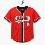 NSW Custom Baseball Jerseys in red with black button placket