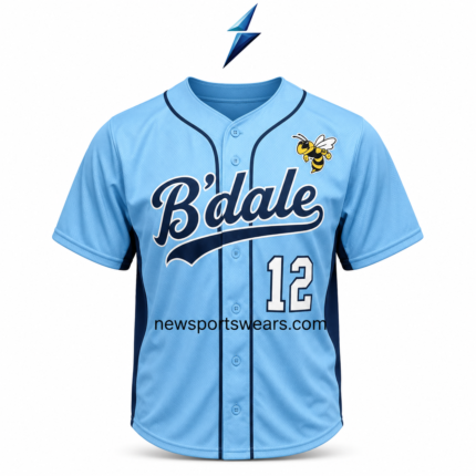 NSW Custom Baseball Uniforms with powder-blue button jersey and navy pants