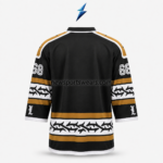 NSW Custom Hockey Jerseys back view with gold shoulder panels, striped sleeves and open number area