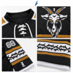 NSW Custom Hockey Jerseys close-up showing black collar, white laces, metal eyelets and shoulder piping
