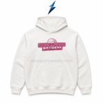 NSW Custom Printed Hoodies cream front view with pink basketball chest graphic