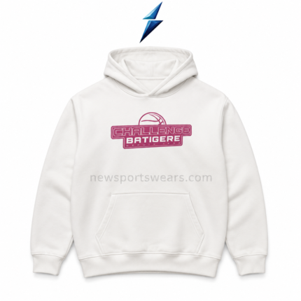 NSW Custom Printed Hoodies cream front view with pink basketball chest graphic