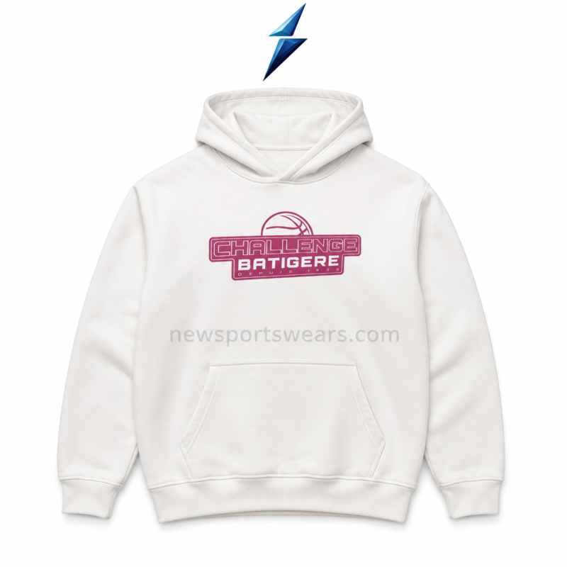 NSW Custom Printed Hoodies cream front view with pink basketball chest graphic