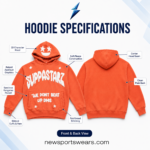 NSW Graphic Hoodies for Men coral character hood with raised white star eyes and smile