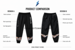 NSW New Sports Wear Jogger Pants with red, blue, orange and white geometric lower-leg panels.