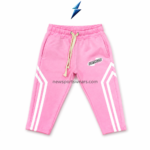 NEW SPORTS WEAR Kids tracksuit hoodie with pink zipper, hood print and white sleeve stripes