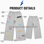 NSW Men’s Graphic Sweatpants close-up showing the elastic grey waistband, side pocket and yellow-black graphic patch