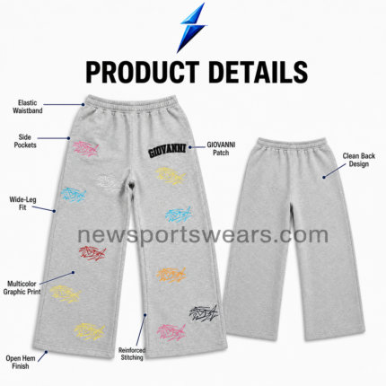 NSW Men’s Graphic Sweatpants close-up showing the elastic grey waistband, side pocket and yellow-black graphic patch