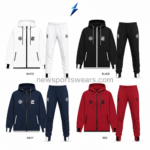 NSW Men’s hooded tracksuit in white and black for custom OEM wholesale