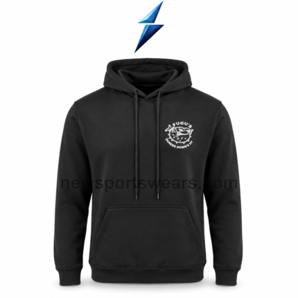 NSW mens hoodies pullover in black with white chest graphic