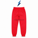 NSW red tapered jogger pants with clean back design and ribbed ankle cuffs