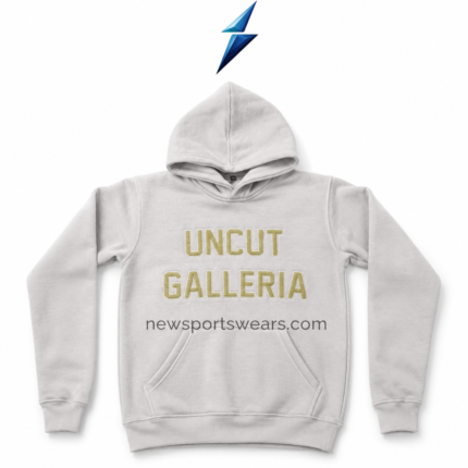 NSW Men’s Pullover Hoodie in off-white with pale-gold embroidered front