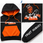 NSW New Sports Wear Men’s Graphic Pullover Hoodie with masked-character chest artwork