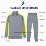 NSW New Sports Wear Men’s athletic tracksuit in grey and neon yellow, front view