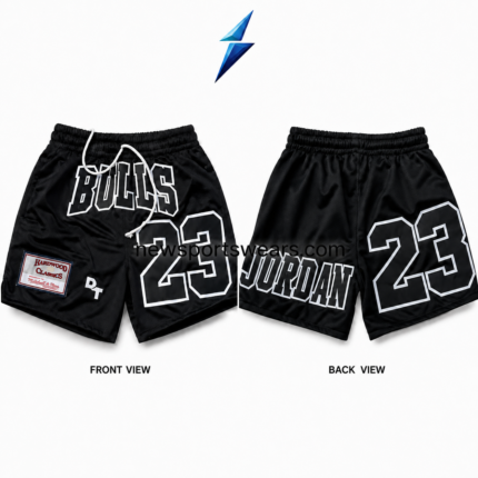 NSW New Sports Wear Men’s Basketball Shorts close-up showing the elastic waistband, braided white drawstring and mesh stitching