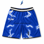 NSW New Sports Wear men’s basketball uniform set jersey with a V-neck, Storm logo, white lightning pattern