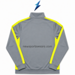 Men’s Track Jacket NSW New Sports Wear grey track jacket back with neon-yellow shoulder and sleeve stripes