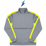 NSW New Sports Wear Men’s Track Jacket in grey with neon-yellow shoulder and sleeve panels